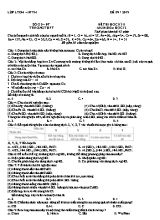 Đề thi học kì II môn Hóa học Lớp 12 - Năm học 2018-2019